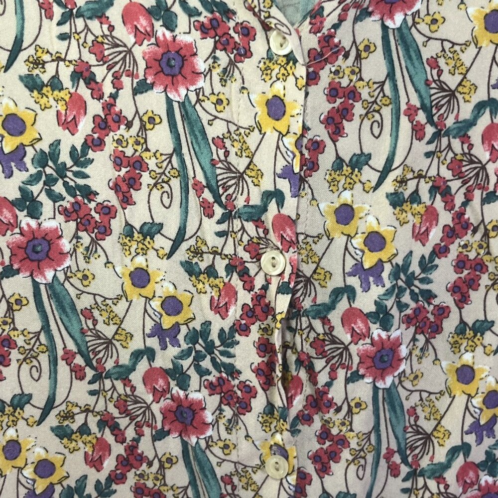 Big Dart Floral Button-Up Long Sleeve Shirt - UK Size 16 - Picture 3 of 6